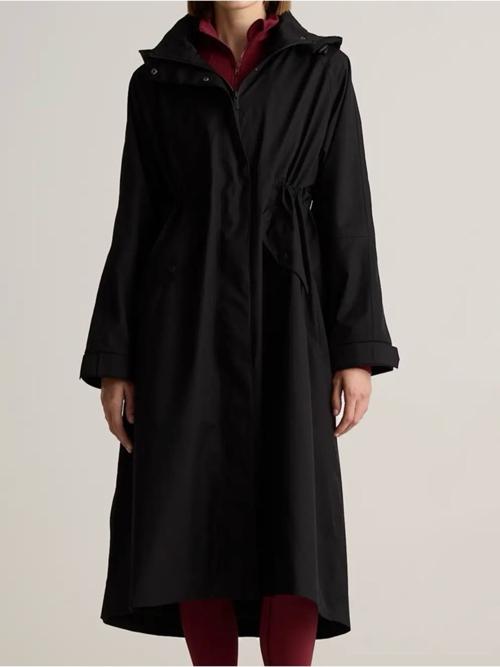 Quince Weatherproof Rain Trench Coat in True Black L